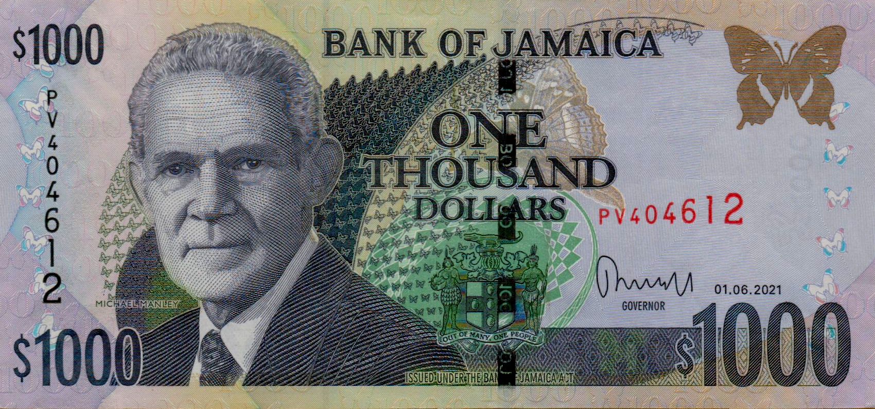 Jamaica 1000 2021 UNC P-86/p